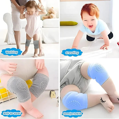 2 Pair Baby Knee Pads for Crawling | Anti-Slip Safety Knee Protectors for Infants