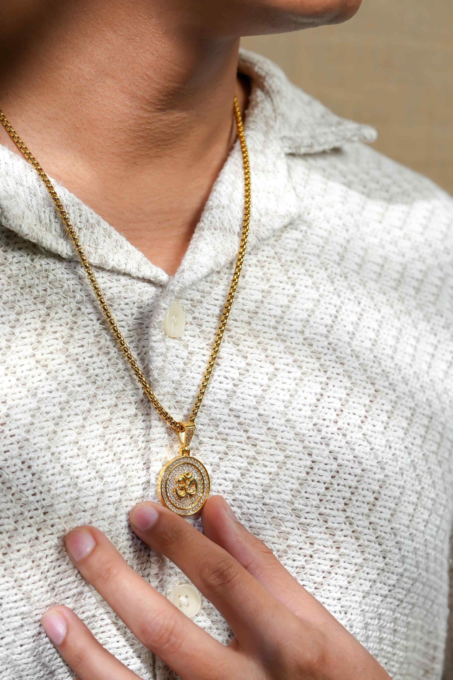 Om Symbol Pendant With Chain