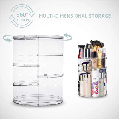 Cosmetic Adjustable 360° Rotating Makeup Storage Organizer