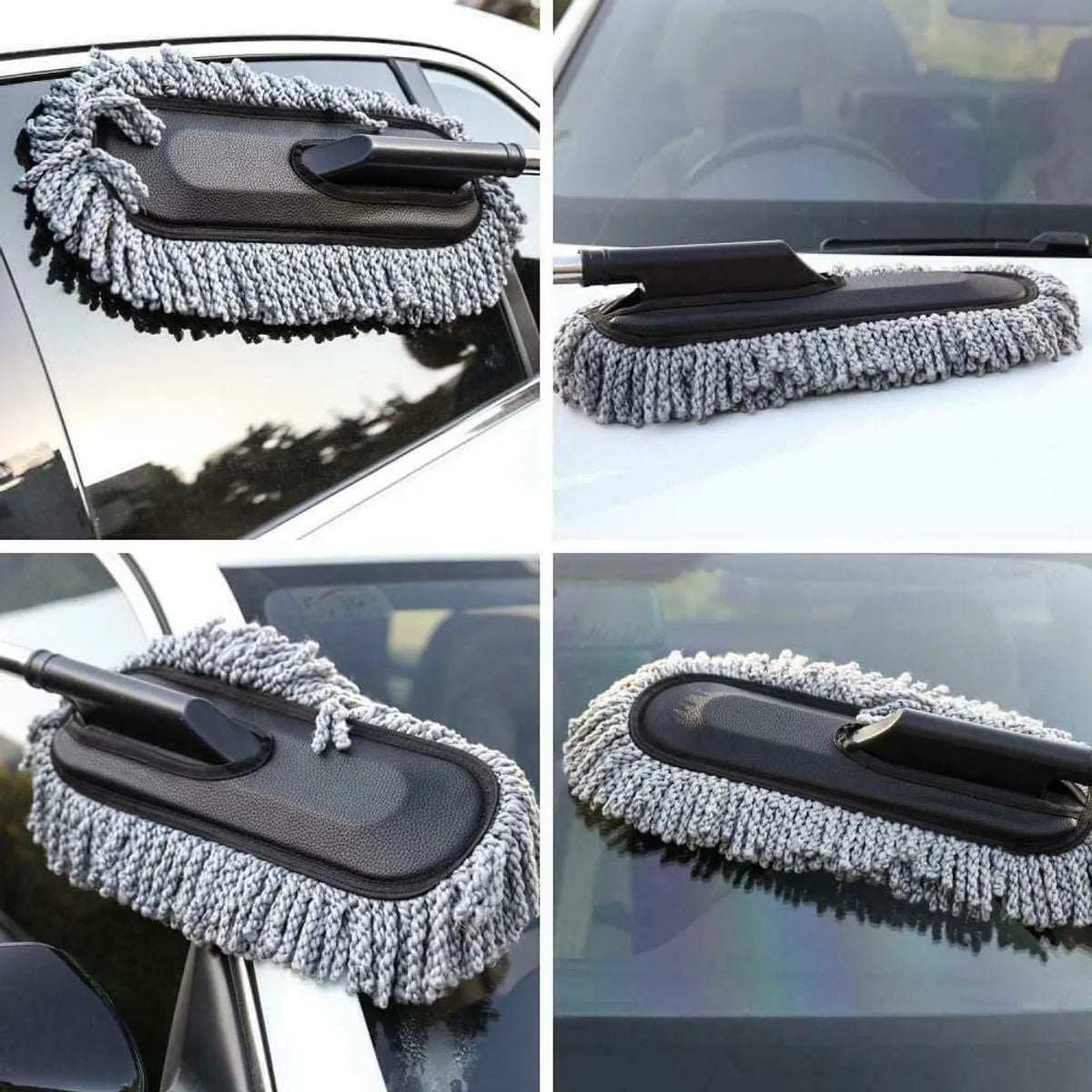 Microfiber Car Cleaning Soft Brush Ideal as Mop Duster, Washing Brush with Long Handle