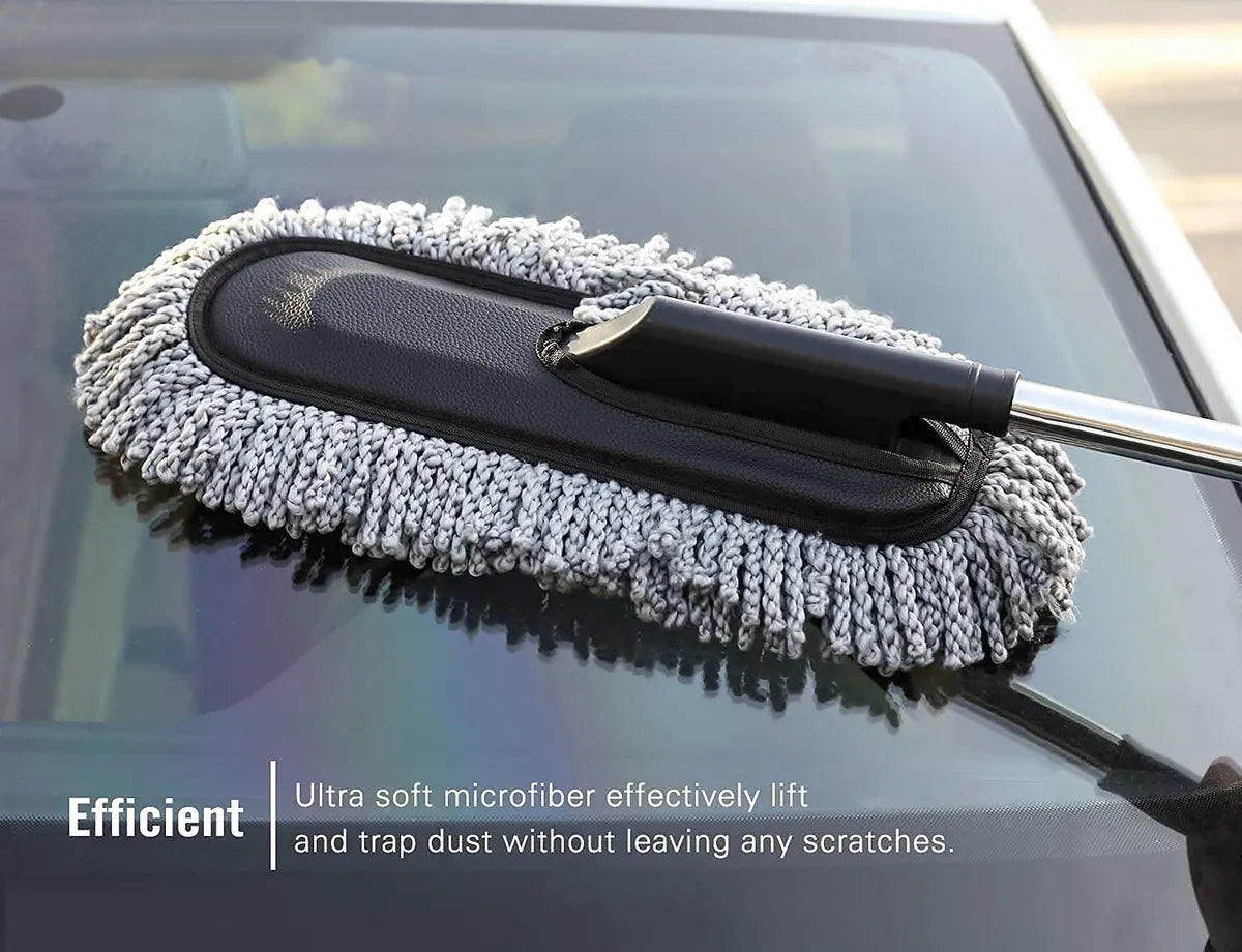 Microfiber Car Cleaning Soft Brush Ideal as Mop Duster, Washing Brush with Long Handle