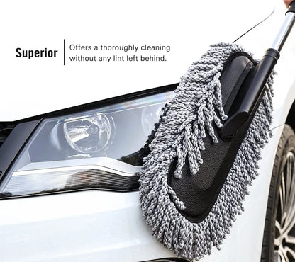 Microfiber Car Cleaning Soft Brush Ideal as Mop Duster, Washing Brush with Long Handle