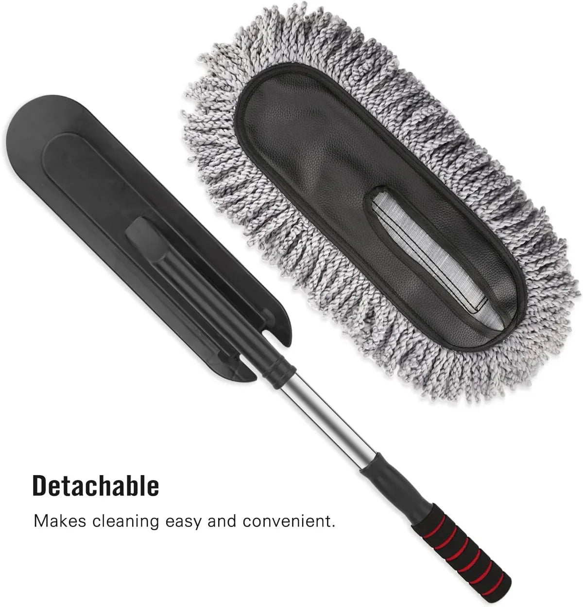 Microfiber Car Cleaning Soft Brush Ideal as Mop Duster, Washing Brush with Long Handle