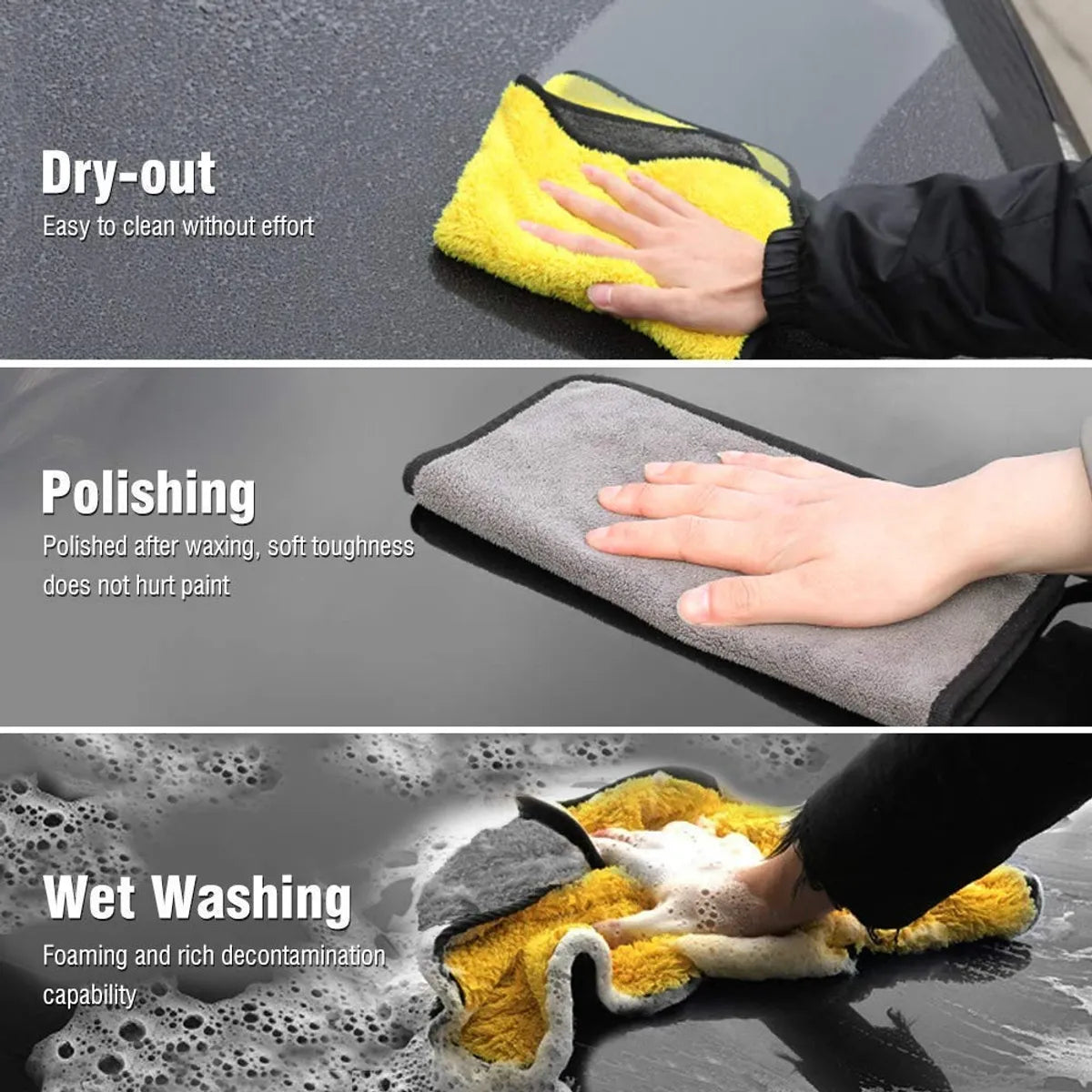 Microfiber Car Cleaning Towel Cloth Super Soft 800 GSM Microfiber Cloth for Car