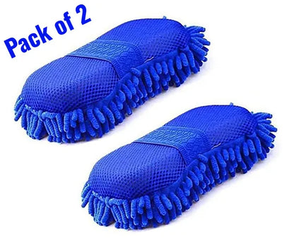 Multipurpose Microfiber Car Cleaning Sponge/Brush (Pack of 2)