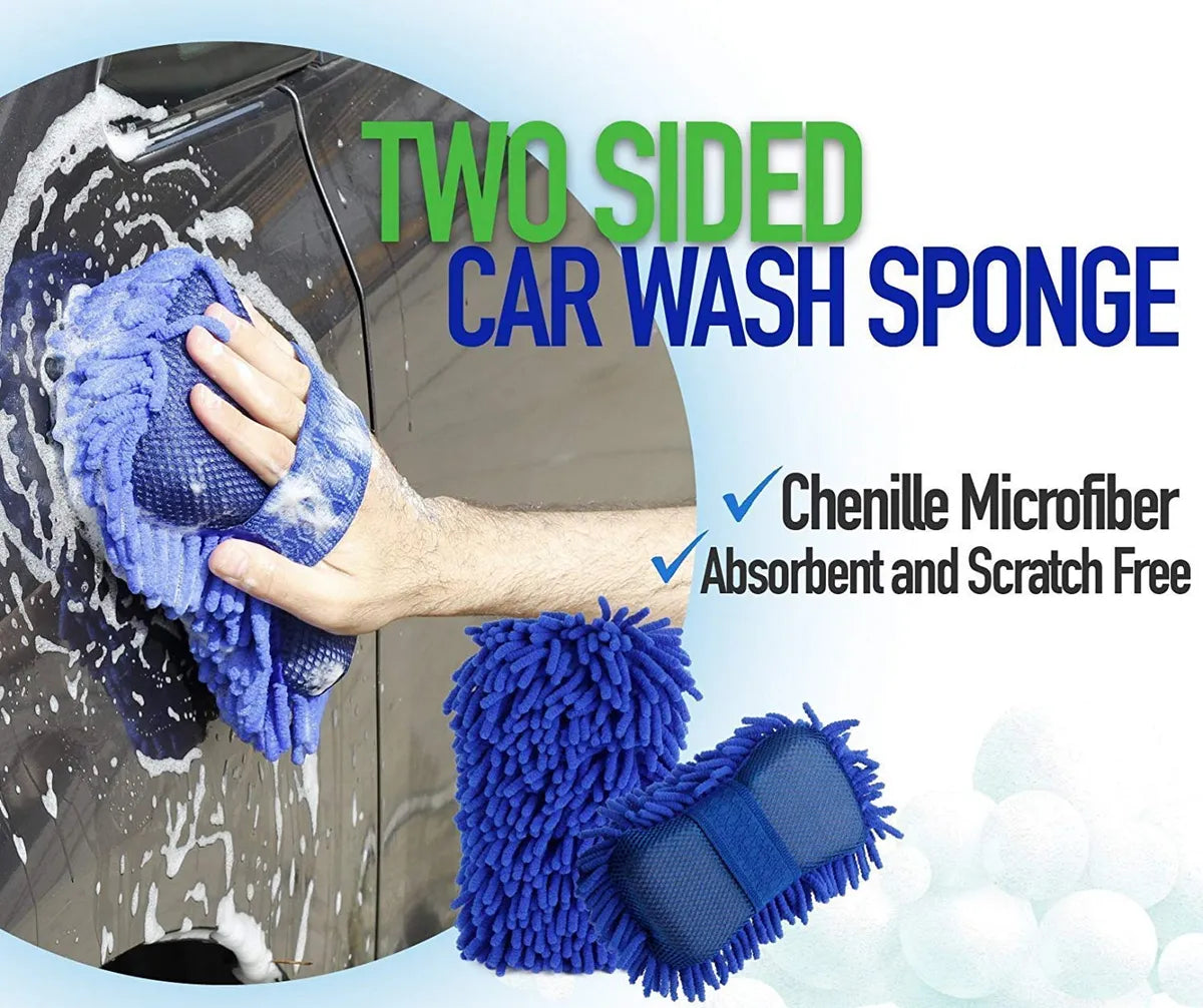 Multipurpose Microfiber Car Cleaning Sponge/Brush (Pack of 2)