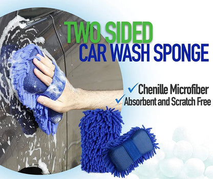 Multipurpose Microfiber Car Cleaning Sponge/Brush (Pack of 2)