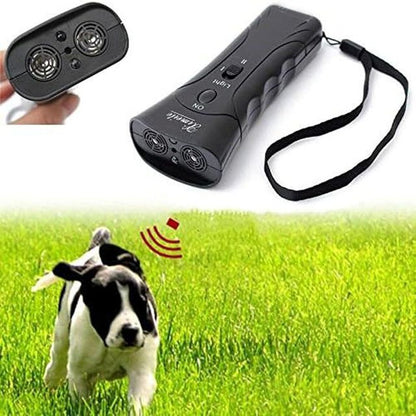 Ultrasonic Dog Chaser | Anti-Dog Attack Safety Device with Flashlight (125dB Sound Pulse)