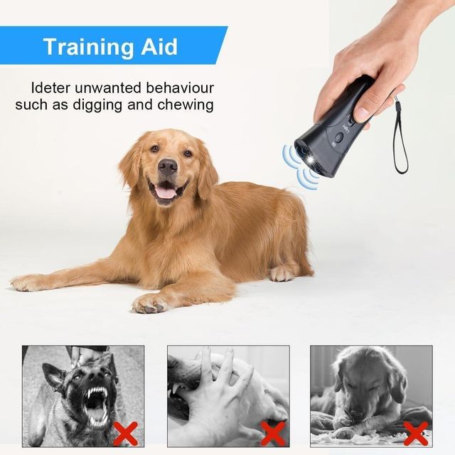 Ultrasonic Dog Chaser | Anti-Dog Attack Safety Device with Flashlight (125dB Sound Pulse)
